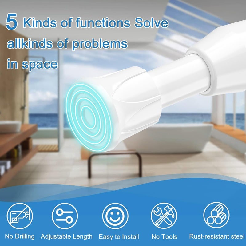 AIZESI Spring Tension Curtain Rods Short Tension Rod (White,17" to 28"-3Pcs) - Image 3